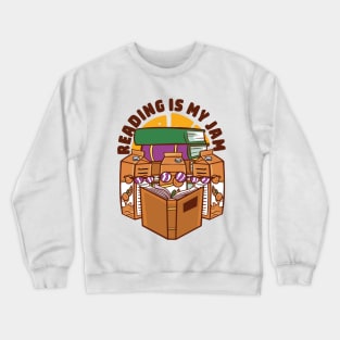 Reading Is My JAM, Funny Juice Design Crewneck Sweatshirt